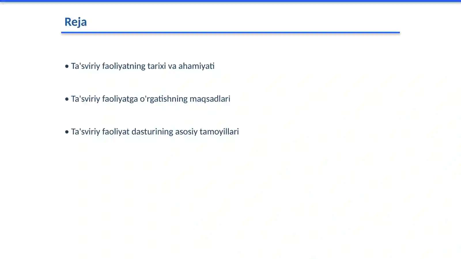 Ta'sviriy faoliyatga o'rgatishning maqsadi. Dastur tamoillari 2