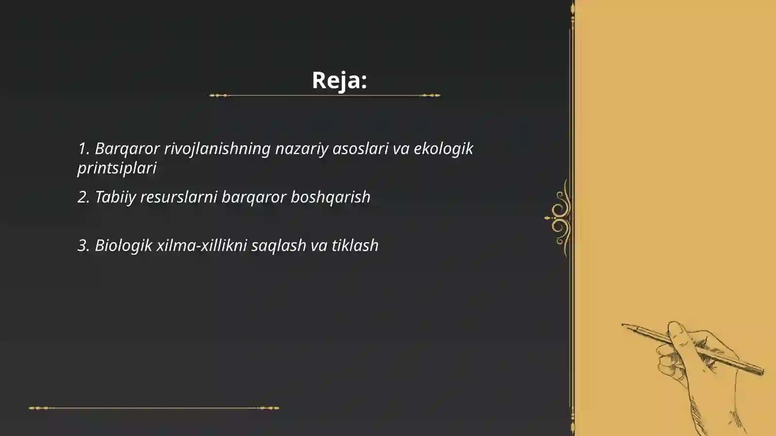 Barqaror rivojlanishning ekologik asoslari 2