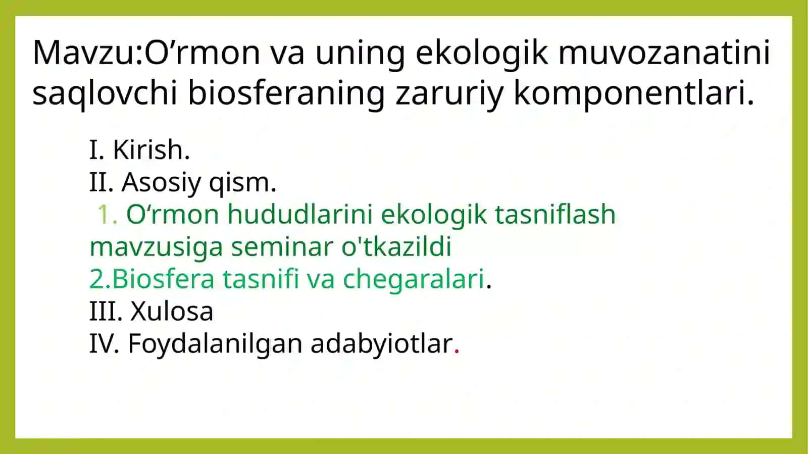 O’rmon va uning ekologik muvozanati 2
