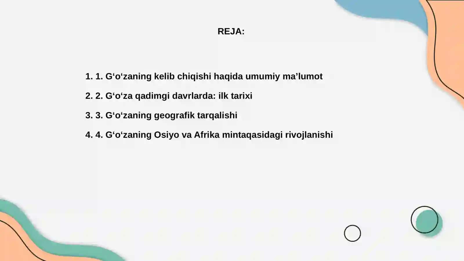 Gʻoʻzaning kelib chiqishi tarqalishi sistematikasi 2