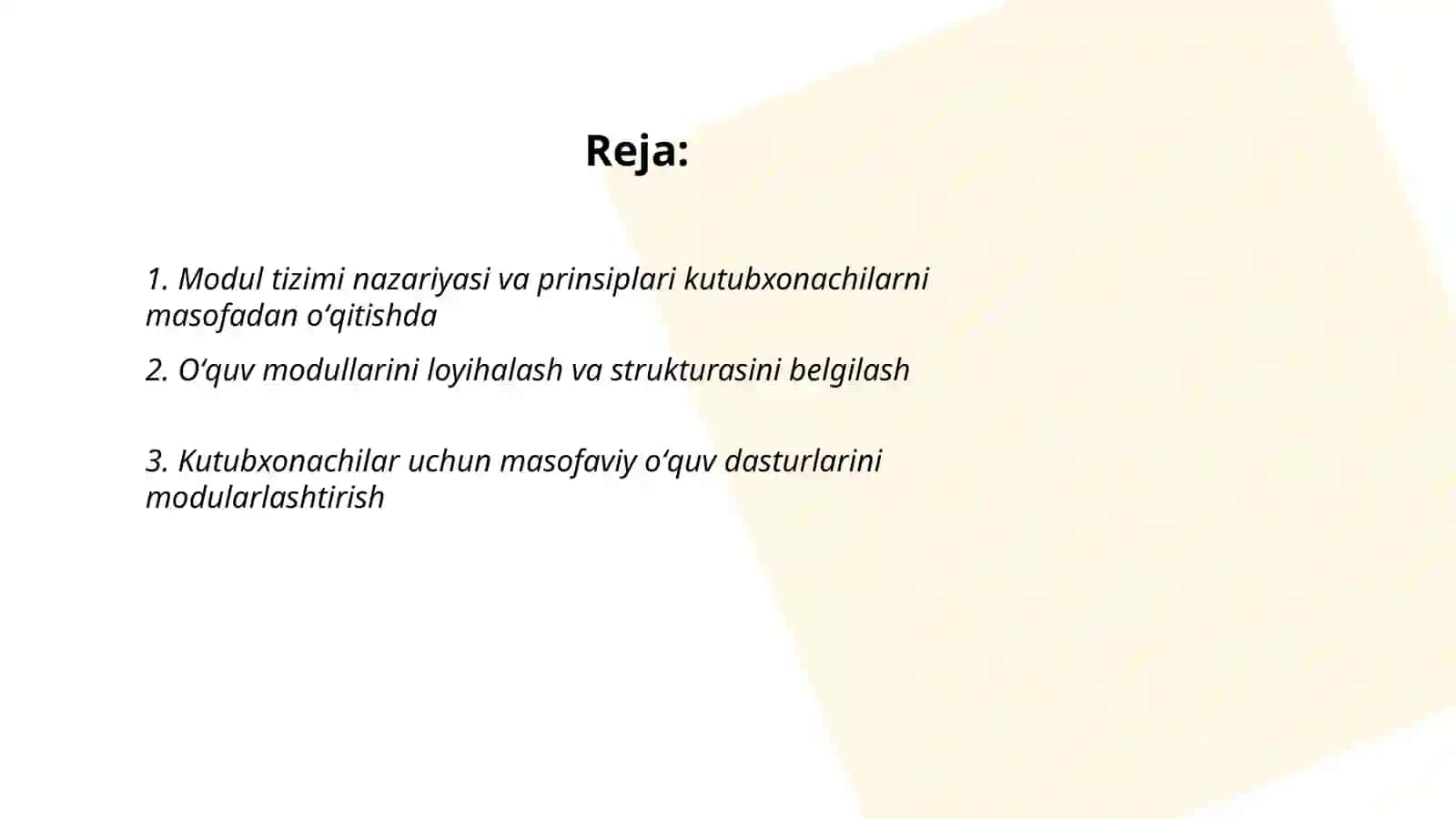 Modul tizimi asosida kutubxonachilarni masofadan oʻqitish 2