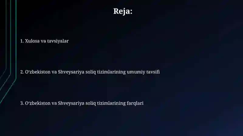 O'zbekiston va Shvetsariya soliq tizimlari 2