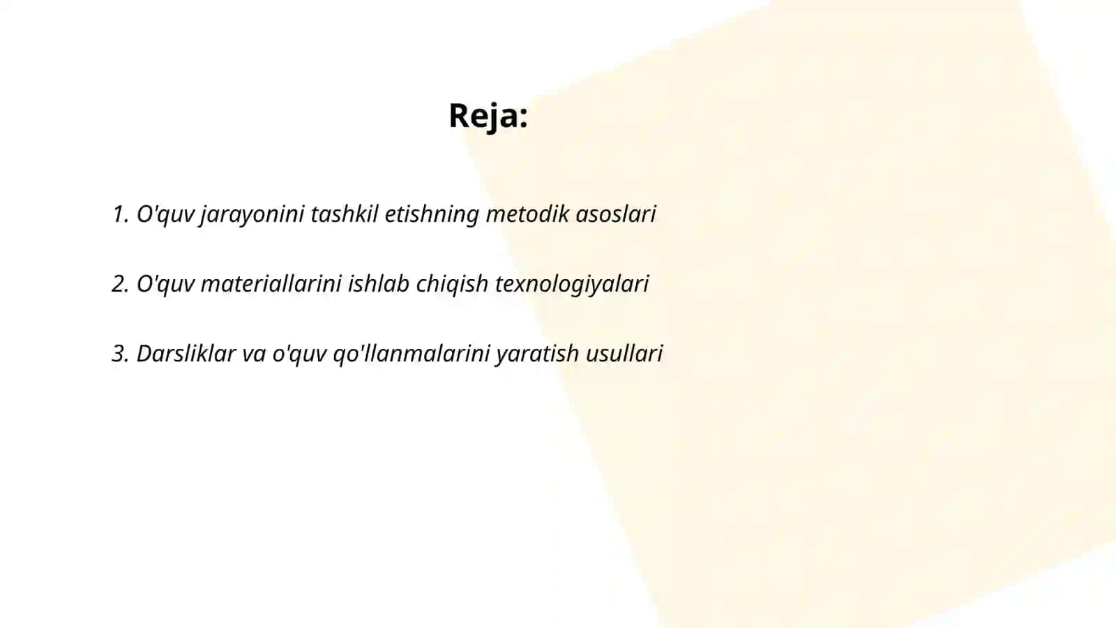 O'quv jarayonini tashkil etishning metodik asoslari 2