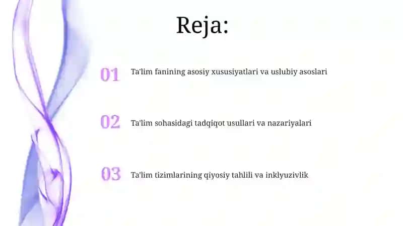 Tarbiya fanining o'ziga xosliklarini qiyosiy ochib berish 2
