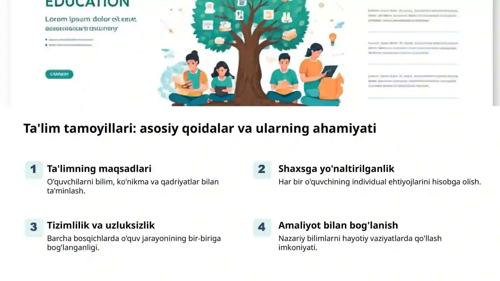 Ta'lim metodlari va tamoyillari mazmuni 2