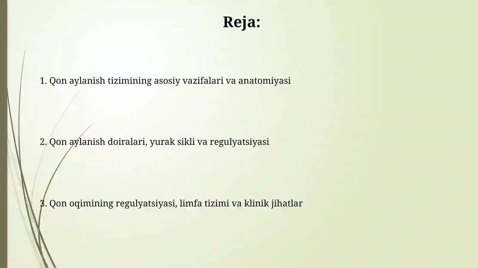 Fizologiya faniga kirish qon aylanish tizimining fizologik asoslari 2