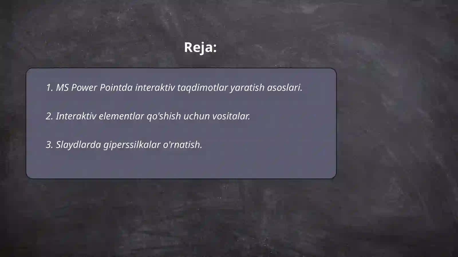 Ms Power Pointda interaktiv taqdimotlar yaratish 2