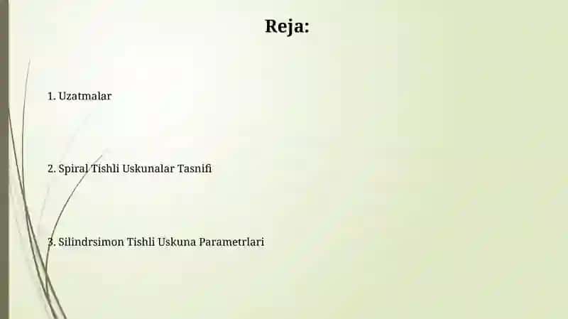 Spiral Tishli Uskunalar Tasnifi 2