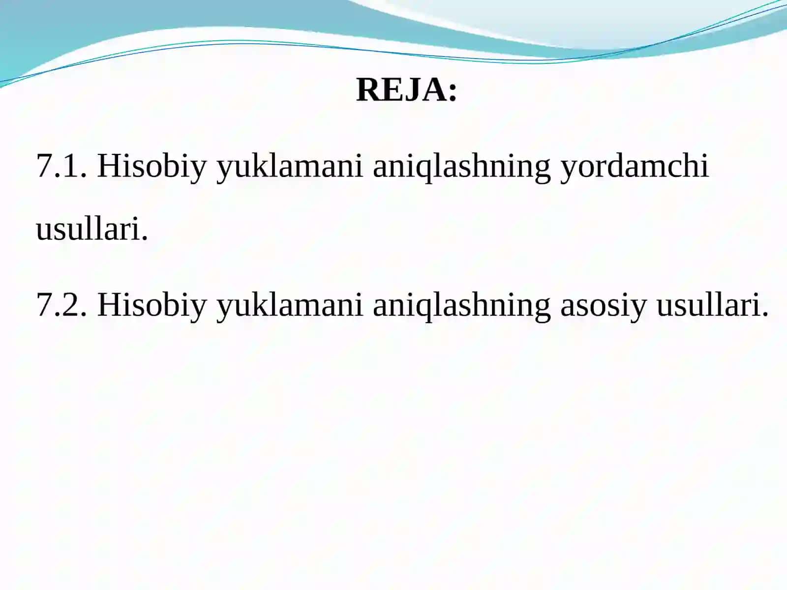 ELEKTR TA’MINOTI TIZIMIDA HISOBIY YUKLAMANI ANIQLASH USULLARI 2