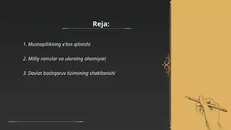 Mustaqil Òzbekiston tashkil topishining tarixiy ahamyati 2