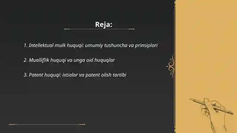 Intellektual mulk huquqi 2