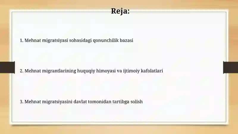 Mehnat Migrantlari huquqlari va xalqaro mehnat tashkilotlari 2