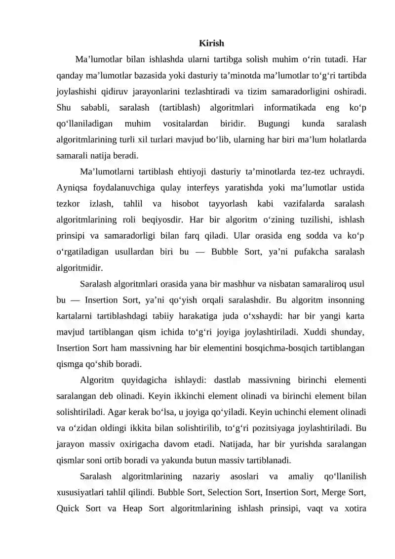 Saralash  algorritmlarida vaqt murakkabligi tahlili 2