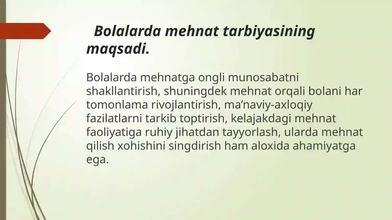 Bolalar mehnatining o’ziga xos tomonlari va vazifalari 2