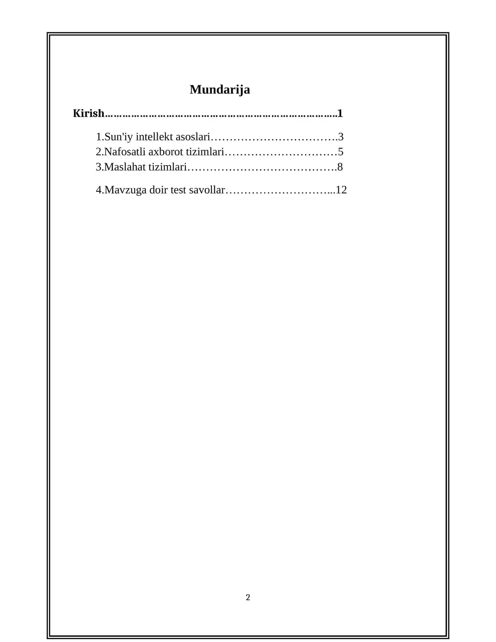 Ratsional Fikrlaydigan Tizimlar 2