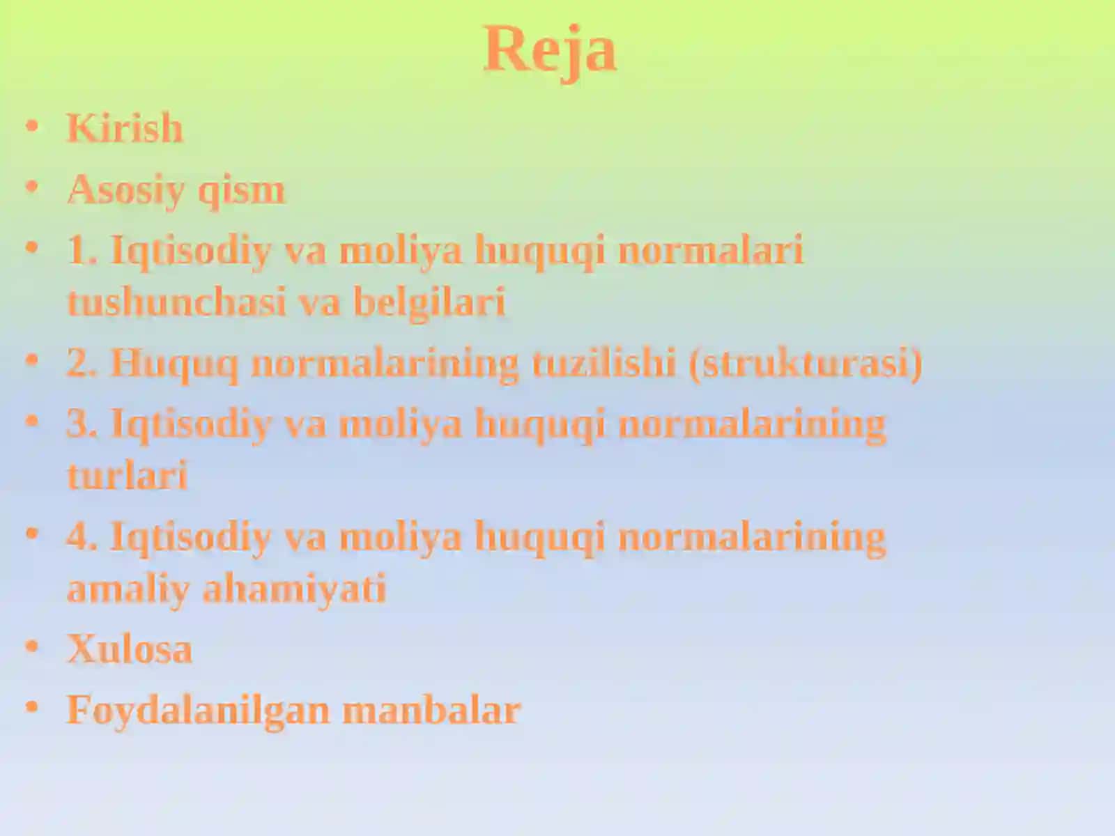 IQTISODIY VA MOLIYA HUQUQI NORMALARINING TUZILISHI 2
