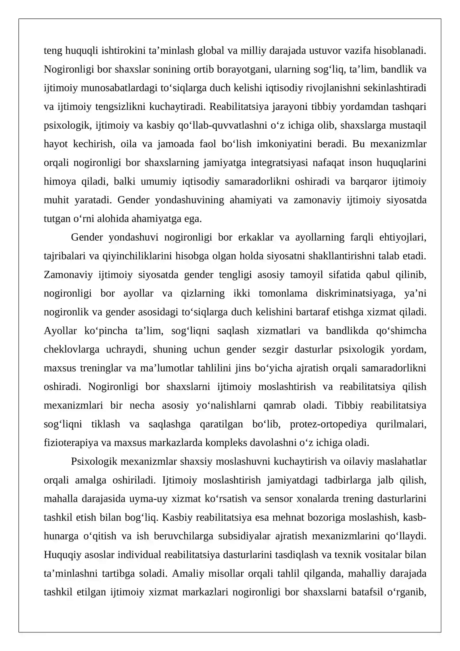 Nogironligi bor shaxslarni ijtimoiy moslashtirish va reablitatsiya qilish mexanizmlari 2