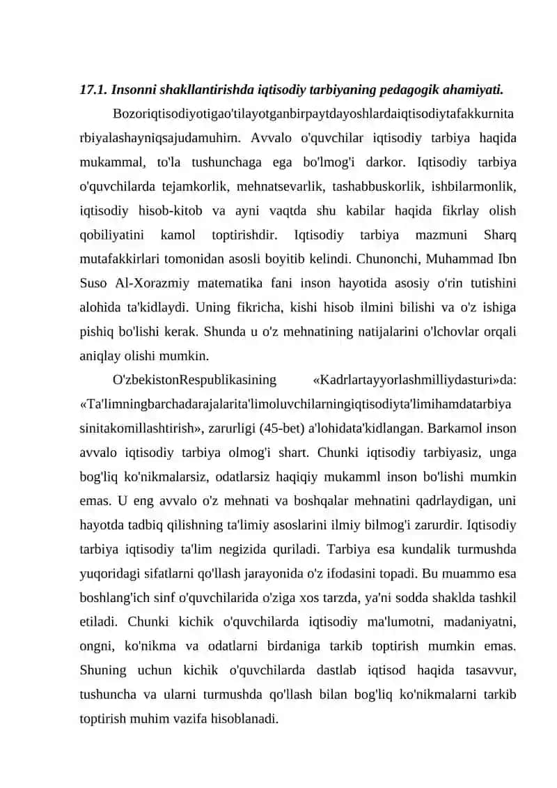 Iqtisodiy va ekologik tarbiya asoslari 2