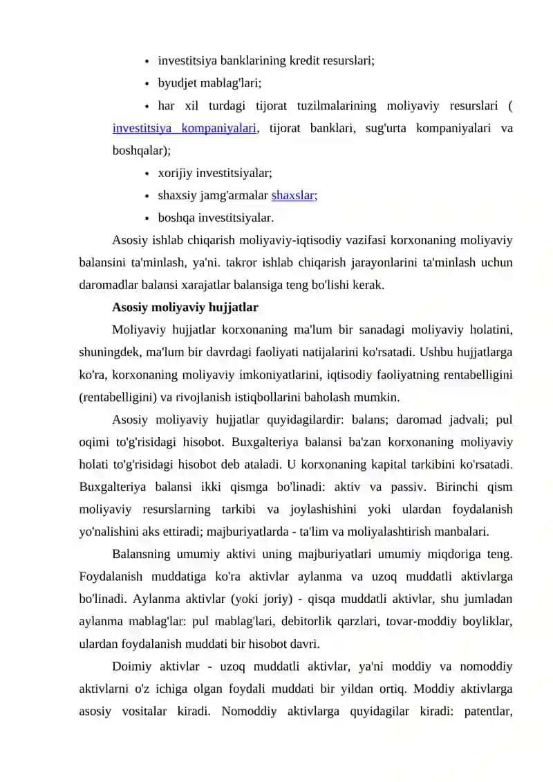 Sanoat tarmoqlari korxonalarining moliyaviy barqarorligini taminlash yonalishlari 2
