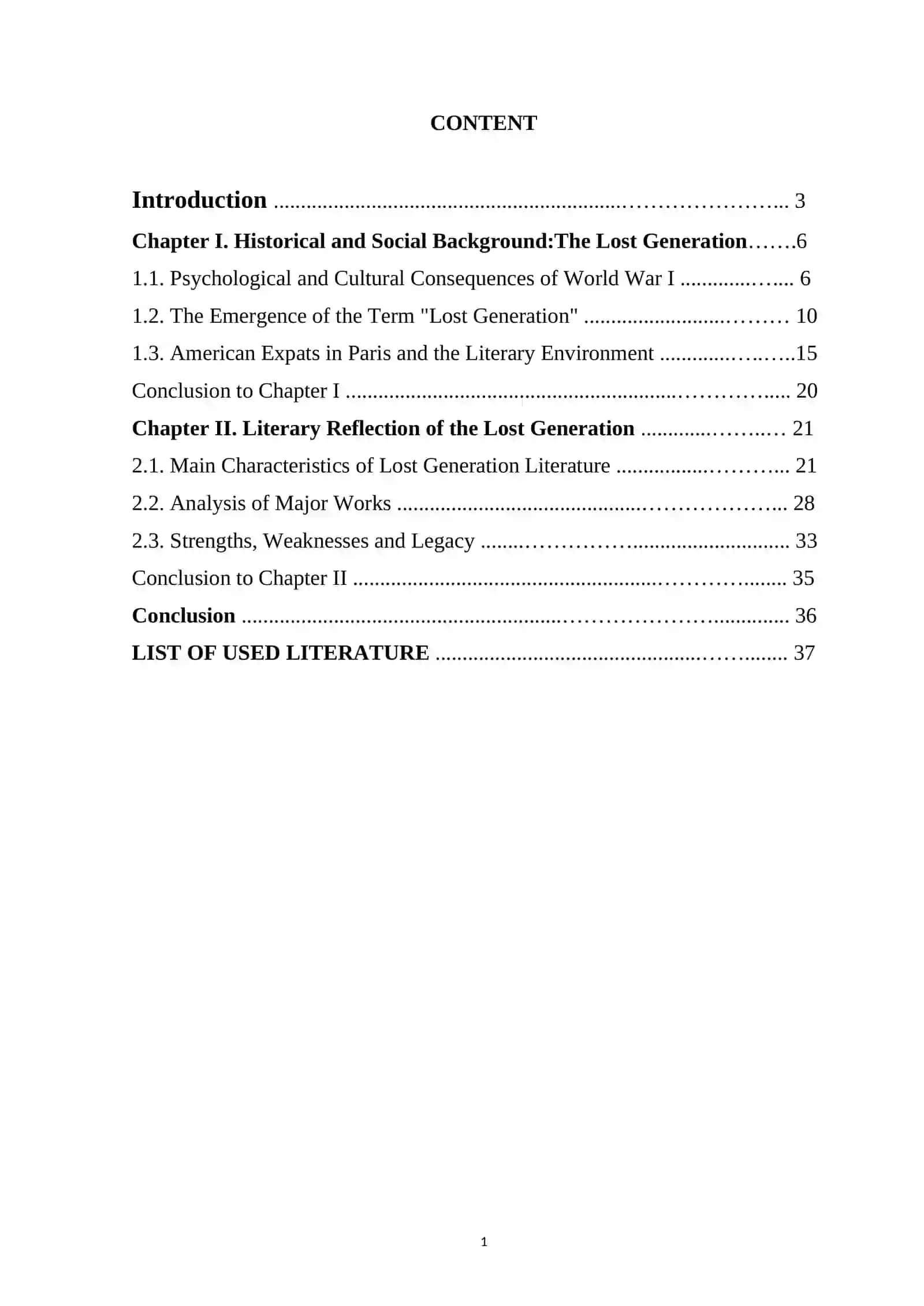 THE LOST GENERATION AND ITS LITERARY REFLECTION 2