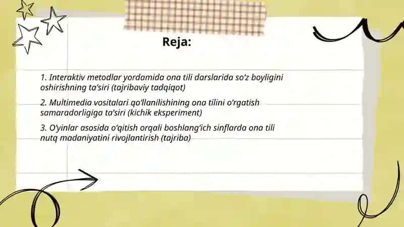Ona tilini oʻqitishga oid kichik tajribaviy tadqiqotlar 2
