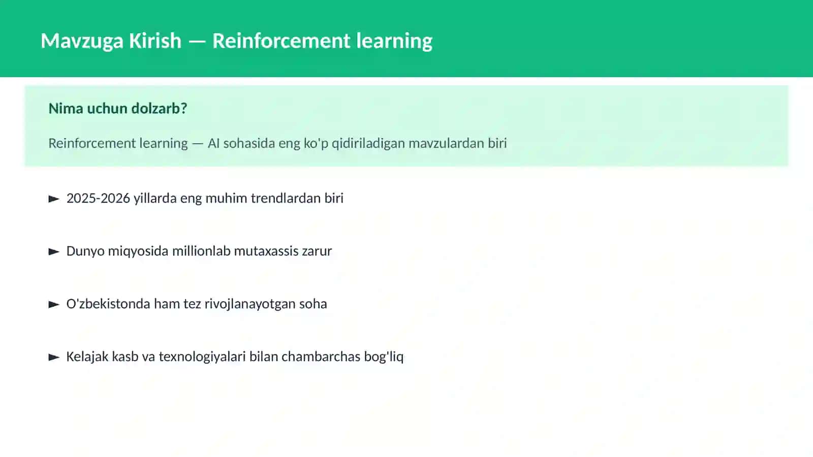 AI | MACHINE LEARNING ASOSLARI 2