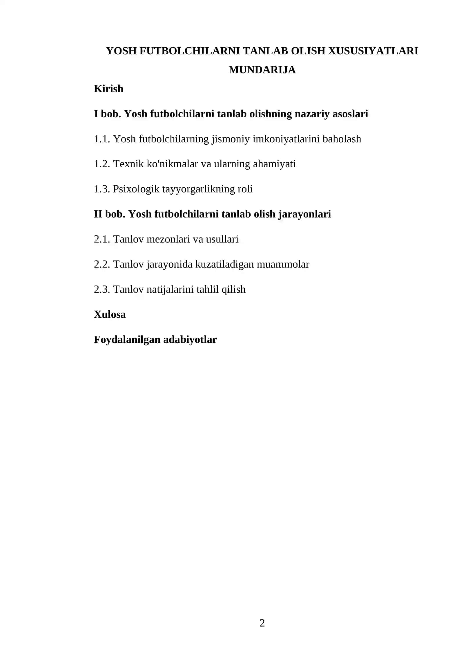 YOSH FUTBOLCHILARNI TANLAB OLISH XUSUSIYATLARI 2