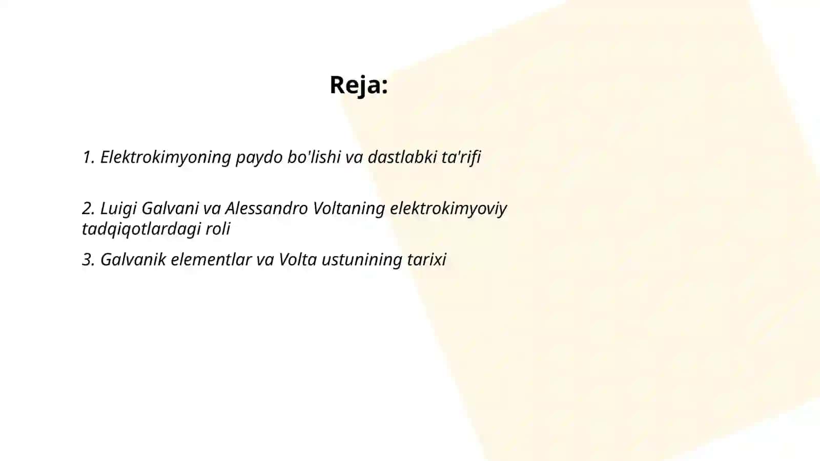 Elektrokimyo fani va uning rivojlanish tarixi 2