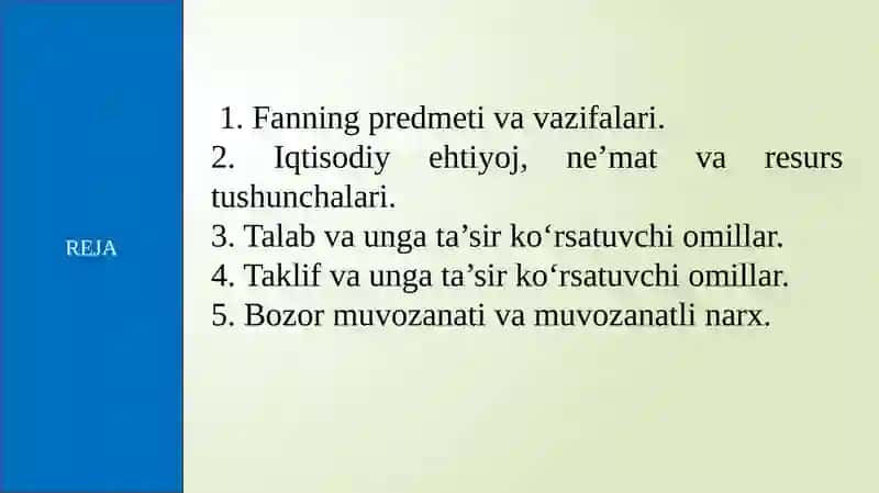 Mikroiqtisodiyotga kirish, iqtisоdiy bаzis tushunchаlаr. Taklif va talab. Bozor muvozanati 2