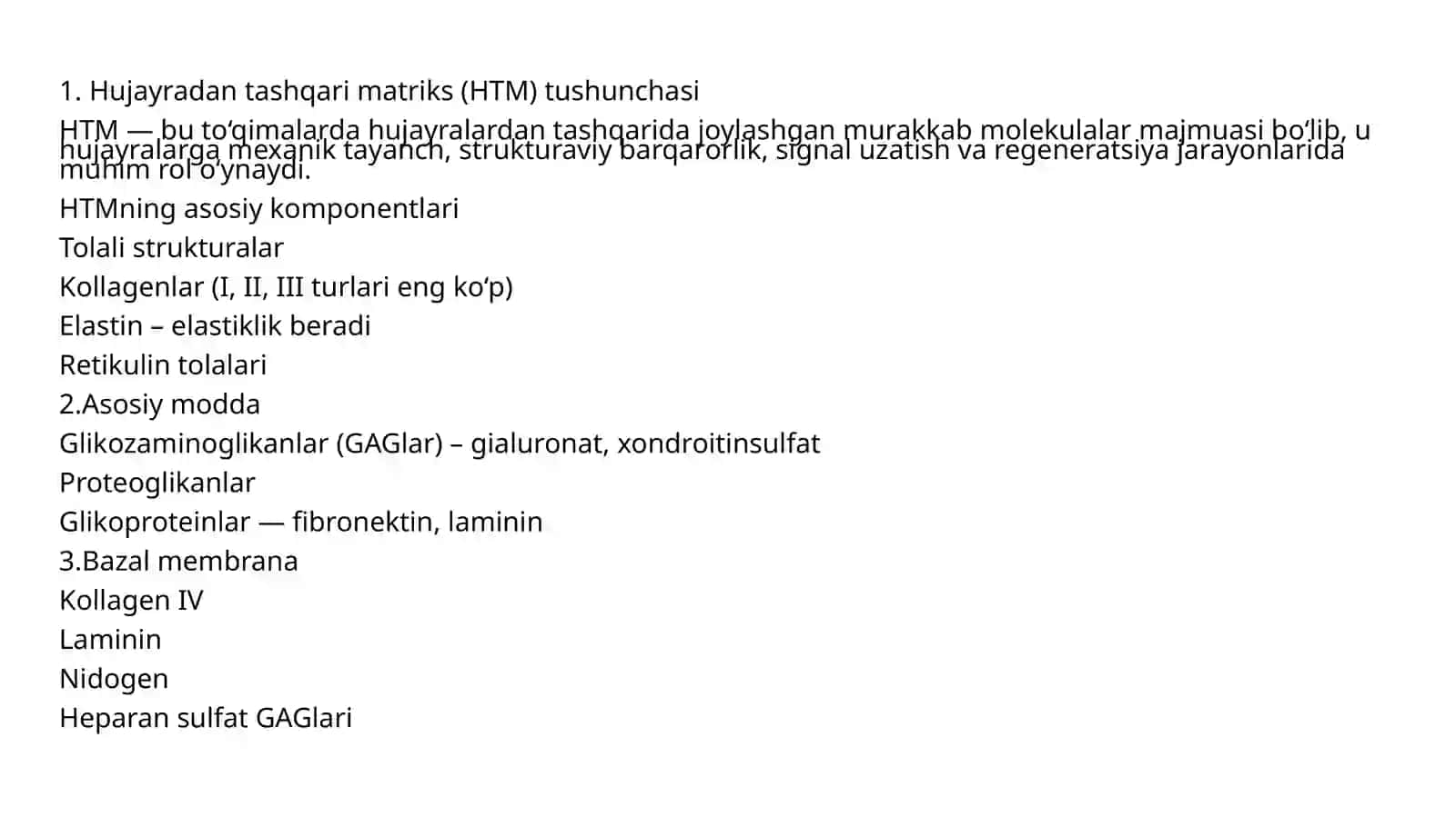 Hujayradan tashqari matriks va hujayra-matriks o'zaro tasiri 2