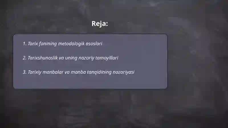 Tarix fanining nazariy asoslari 2