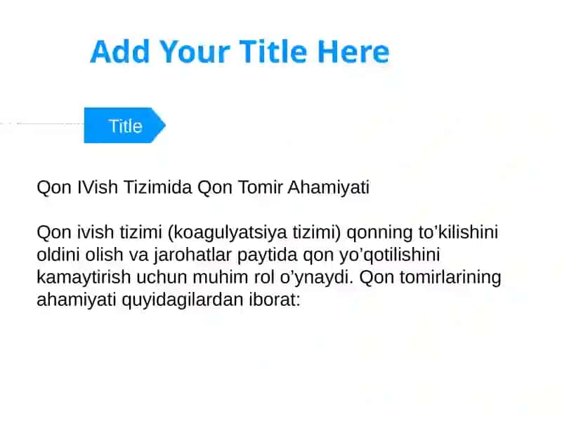 Qon Ivish Tizimida Qon Tomir Ahamiyati va Vazopatiyalar Laborator Diagnostikasi 2