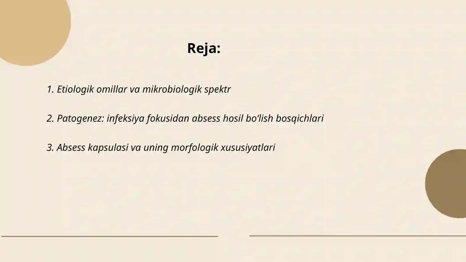 Bosh miyya absessining o'ziga xos xususiyatlari 2