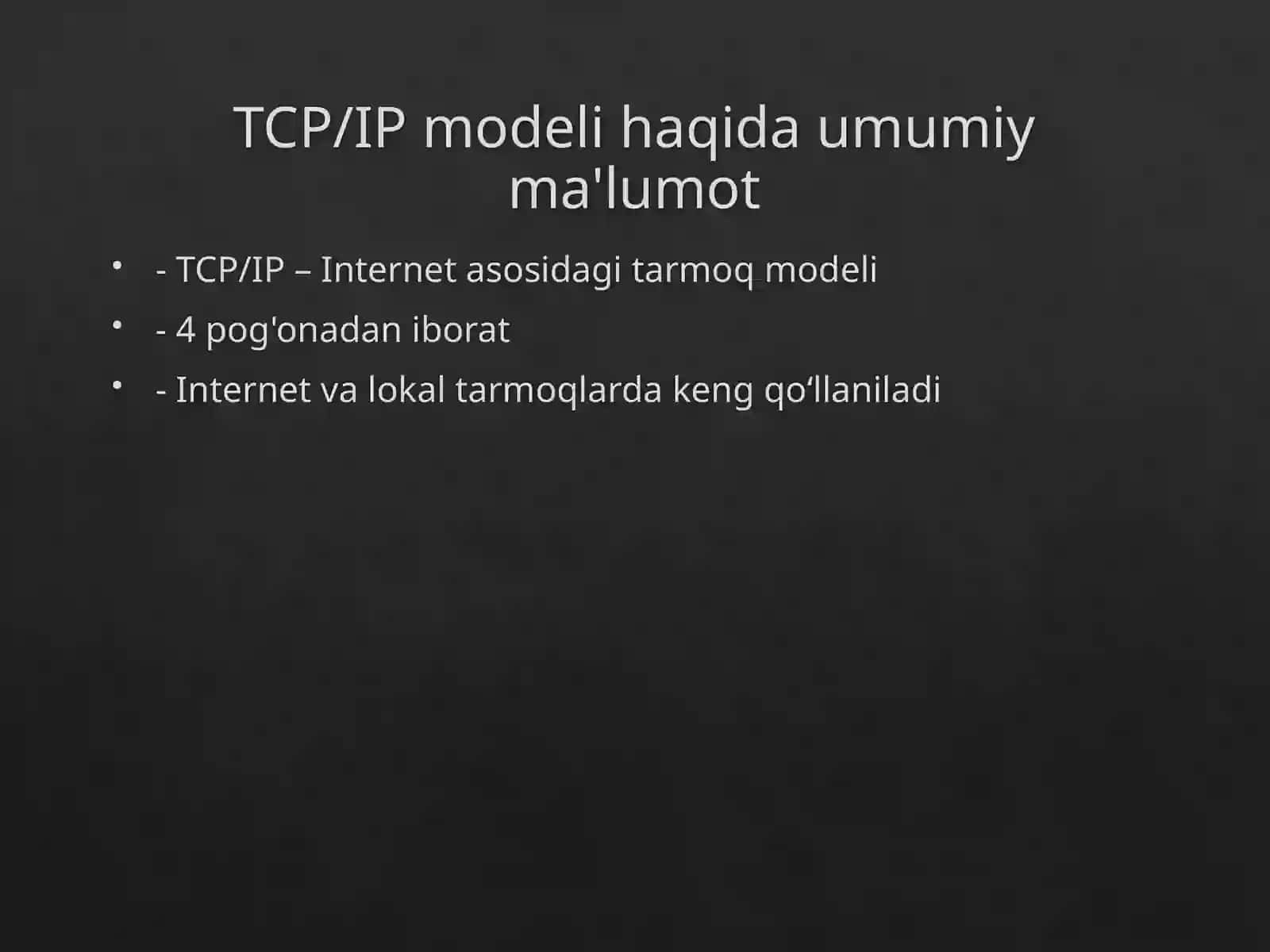 TCP/IP Modeli: Pog'onalari, Vazifalari va Asosiy Protokollari 2