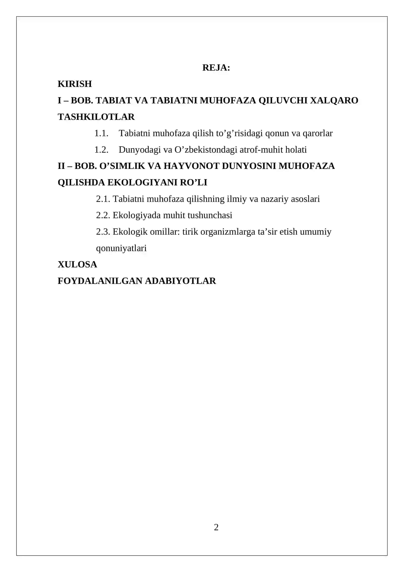 Tabiatni muhofaza qilishning ilmiy va huquqiy asoslari 2
