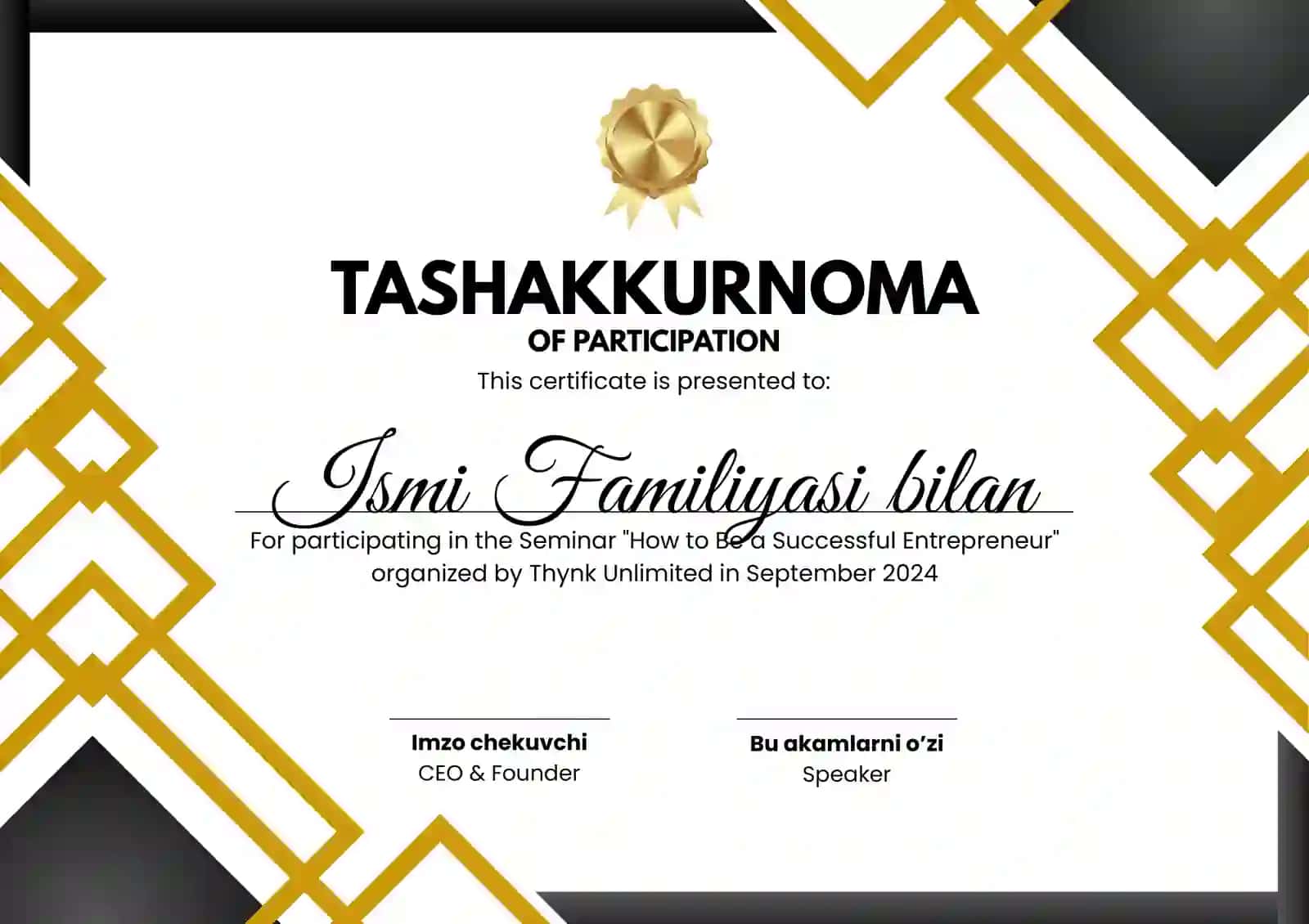 Tashakkurnoma 2