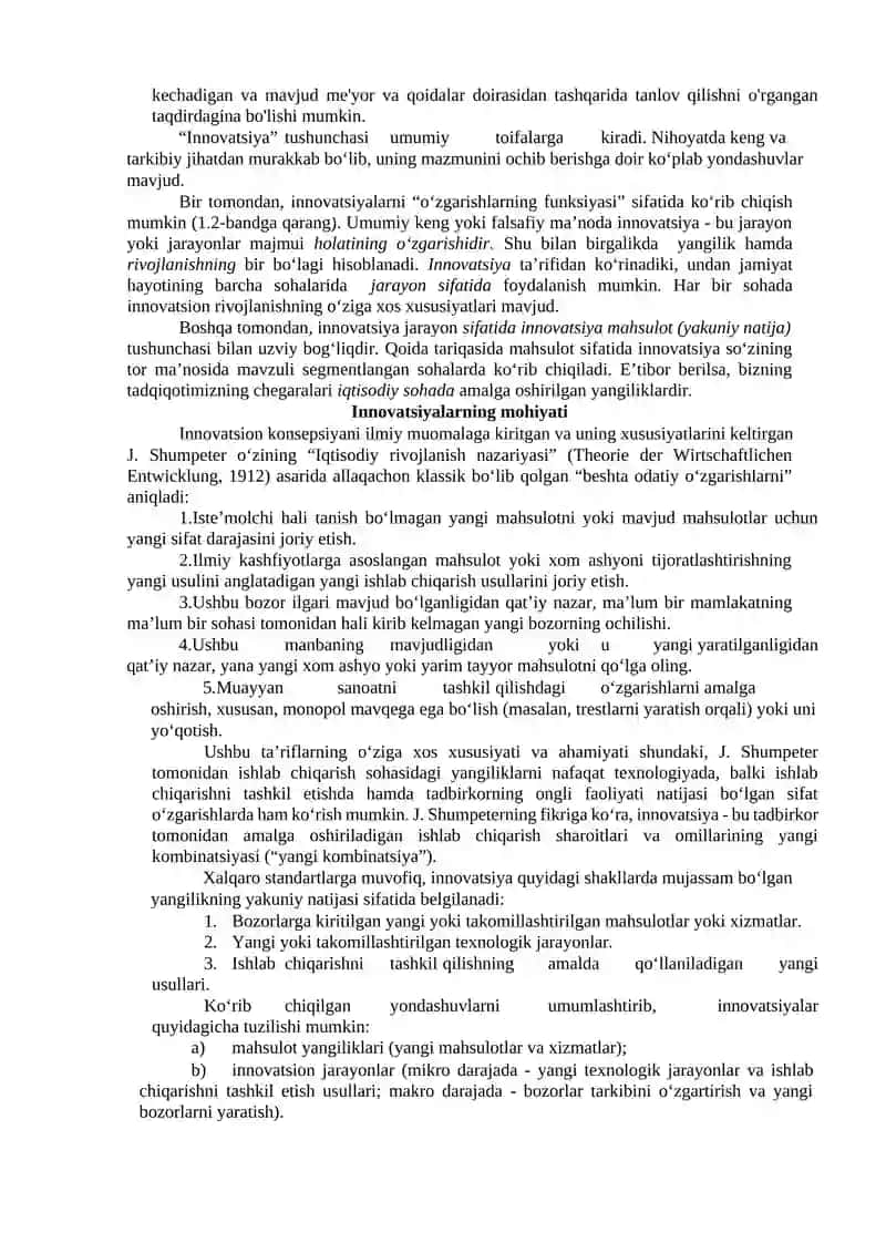 INNOVATSION RIVOJLANISHNING ASOSIY TUSHUNCHALARI. INNOVATSIYA NAZARIYALARI 2