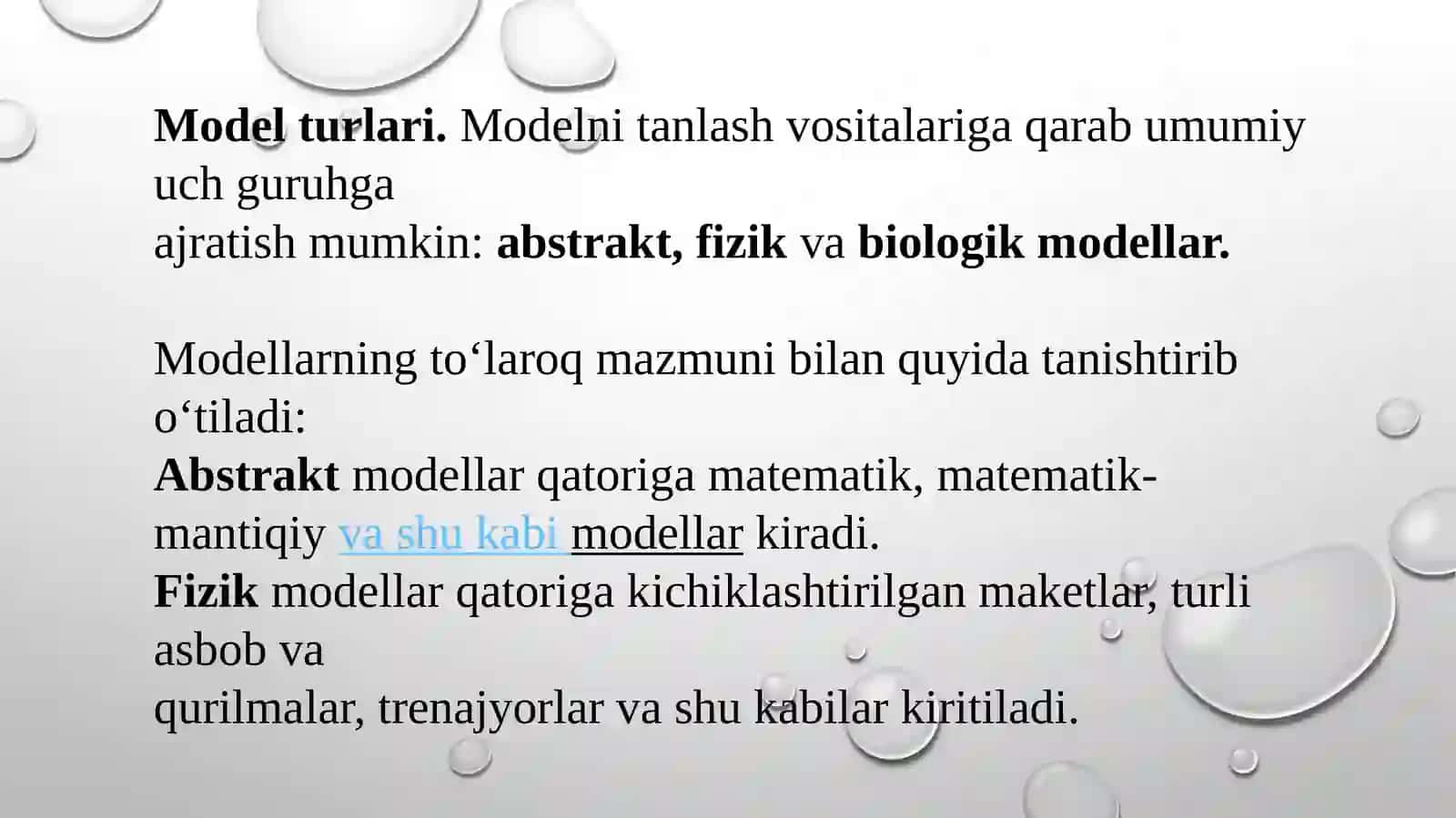 Matematik modelni qurish metodlari 2