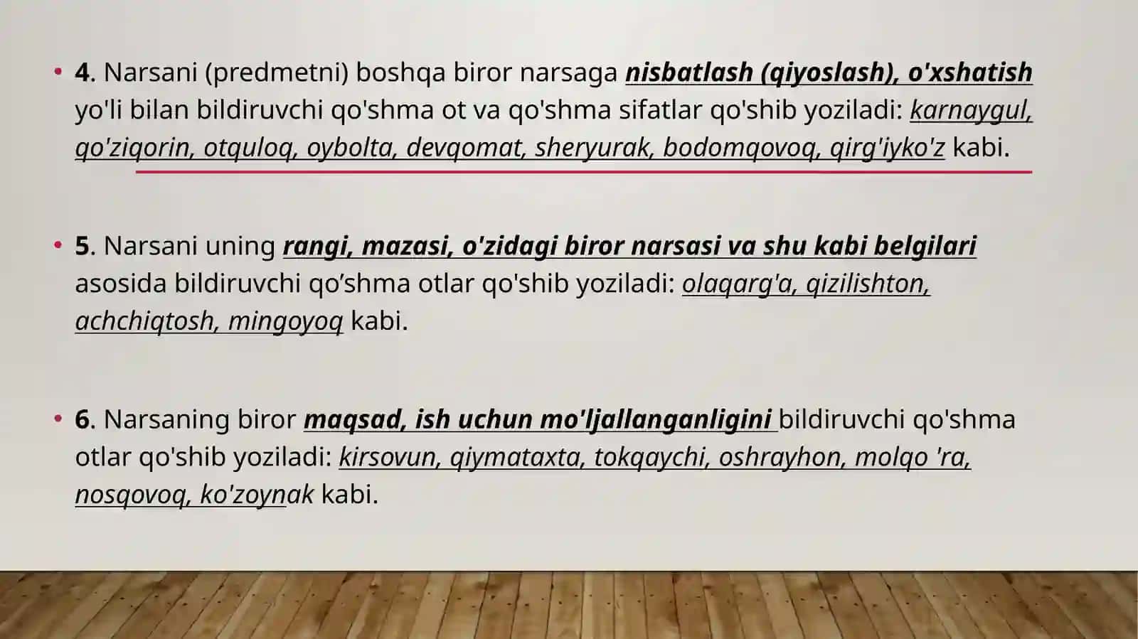 Qo'shib yozish va ajratib yozish qoidalari 2