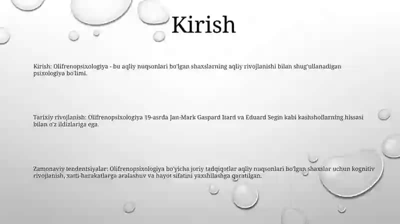 Olifrenopsixologiya Fanining Rivojlanish Tarixi 2