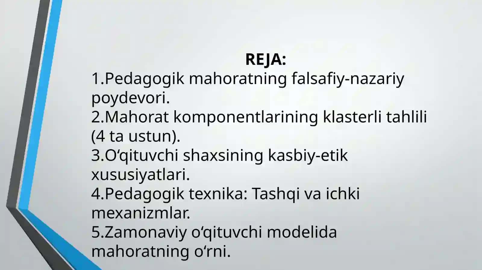 PEDAGOGIK MAHORAT VA UNING TARKIBIY QISMLARI: KOMPETENTSIYA VIYTAHLIL 2