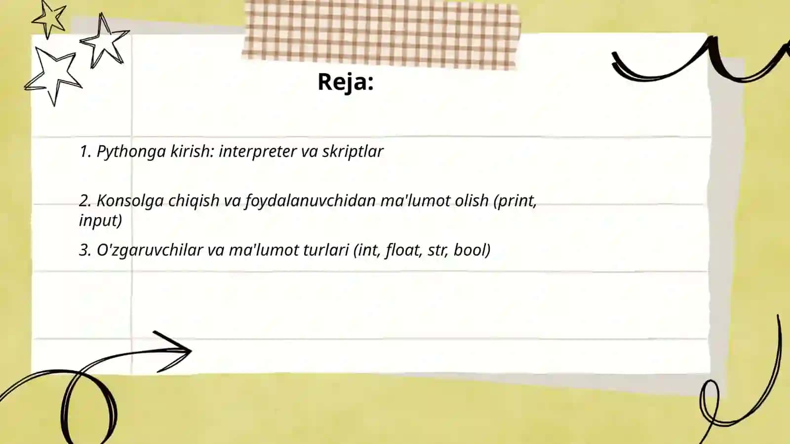 Pythonga kirish: interpreter va skriptlar 2