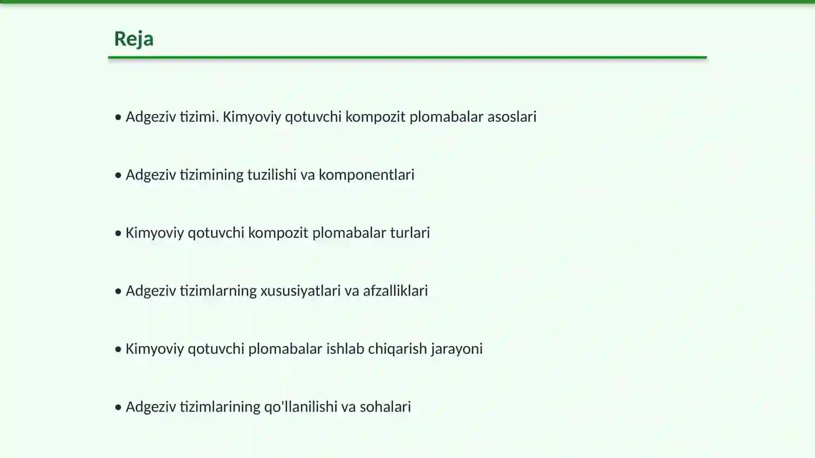 Adgeziv tizimi. Kimyoviy qotuvchi kompozit plomabalar 2