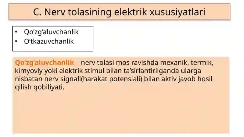 Fiziologiya (Membrana potensiali, Nerv tolasi) 2