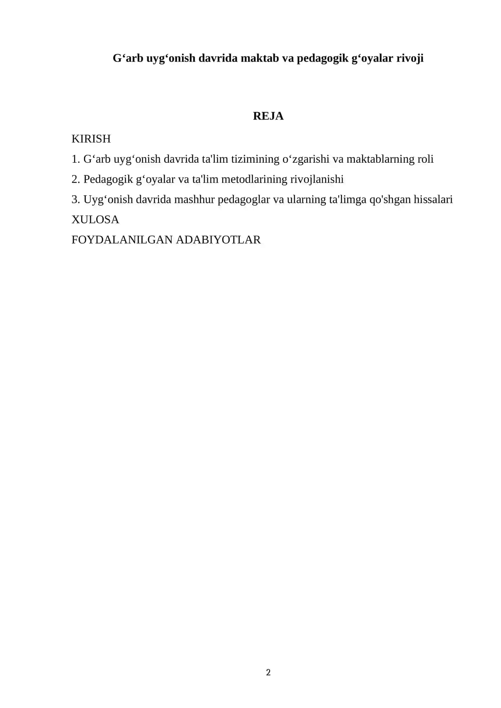 G‘arb uyg‘onish davrida maktab va pedagogik g‘oyalar rivoji 2