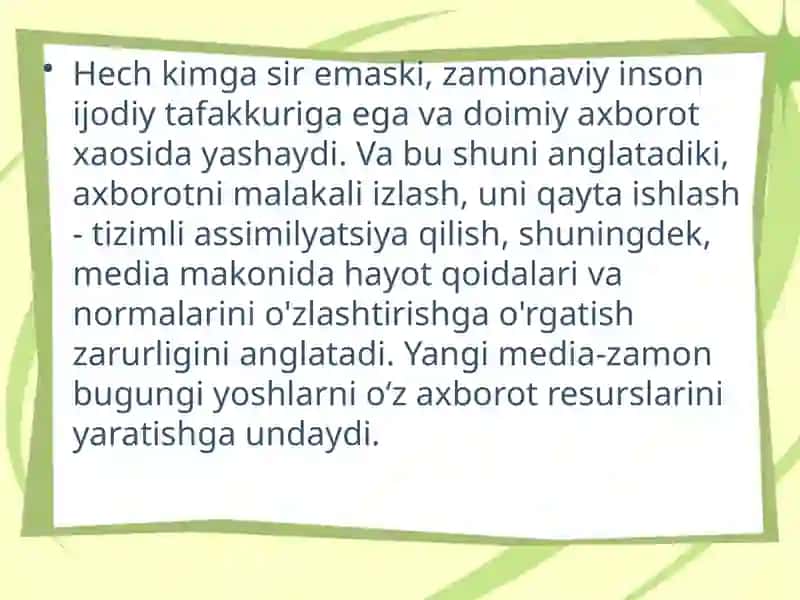 Mediata’lim modellari 2