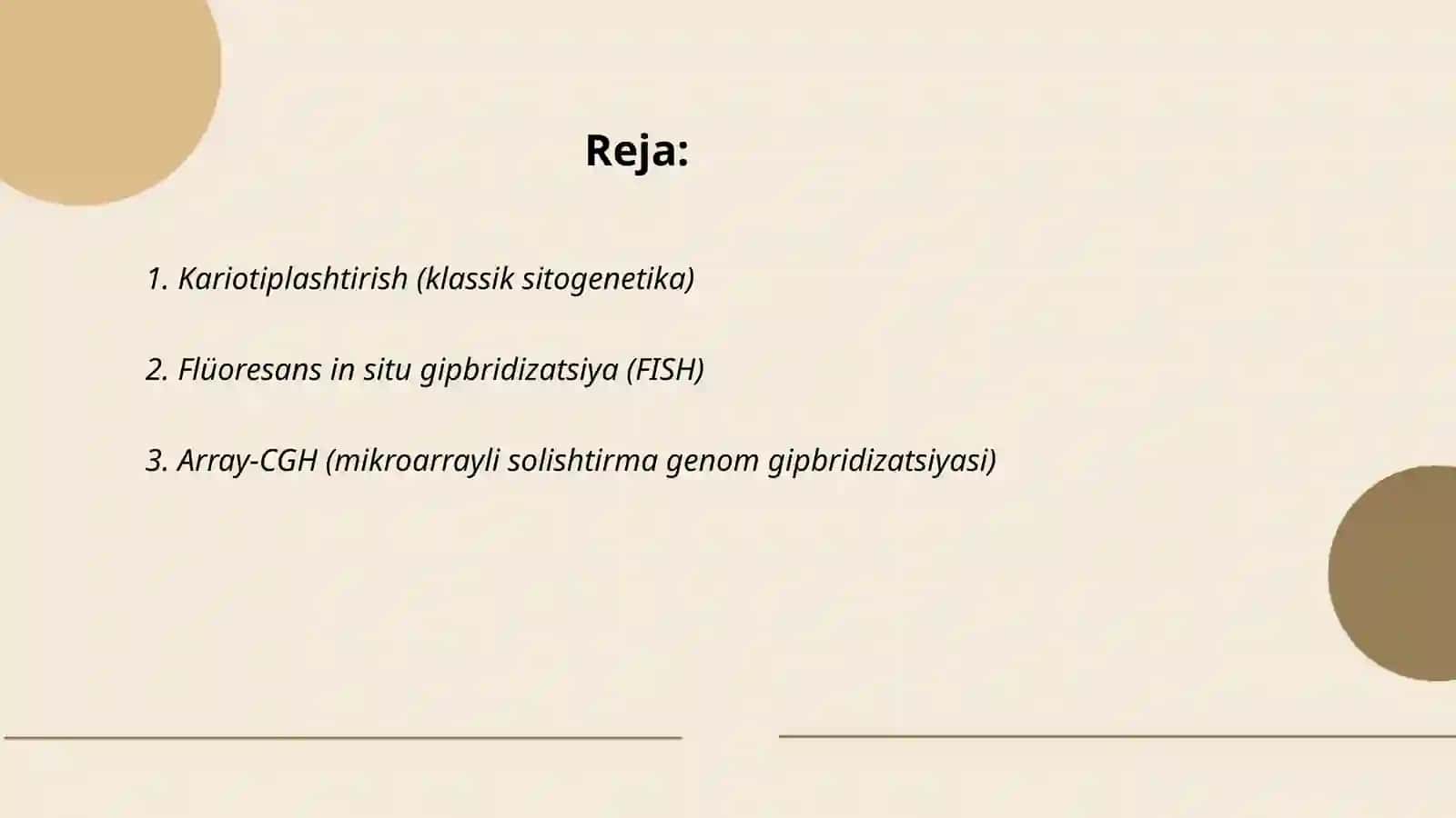 Kariotiplashtirish (klassik sitogenetika) 2
