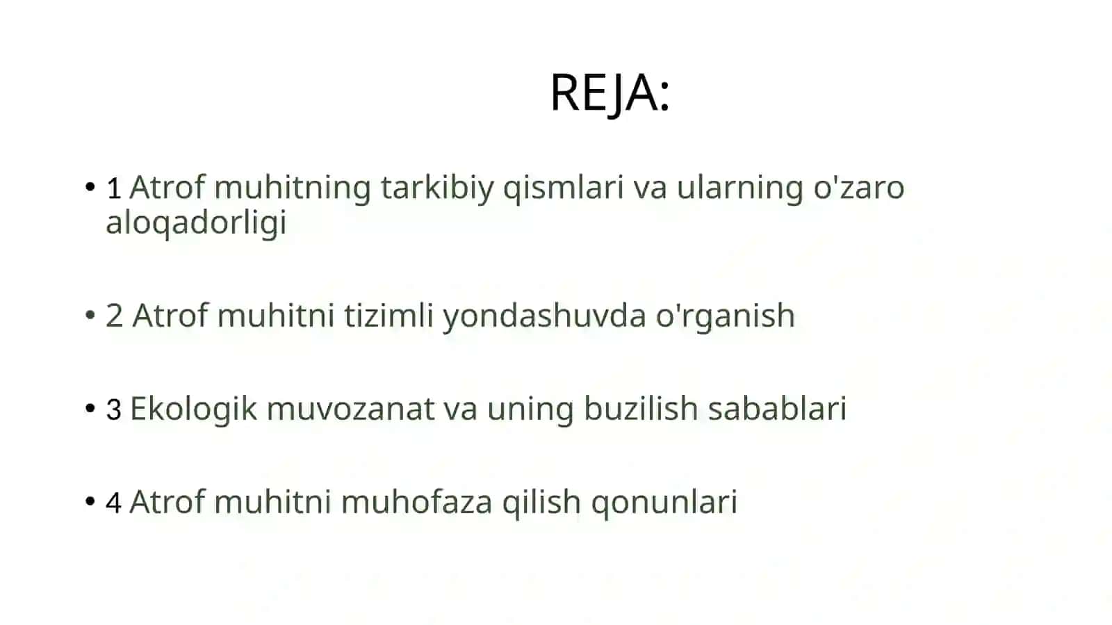 Atrof muhitni muhofaza qilishning ilmiy asoslari 2