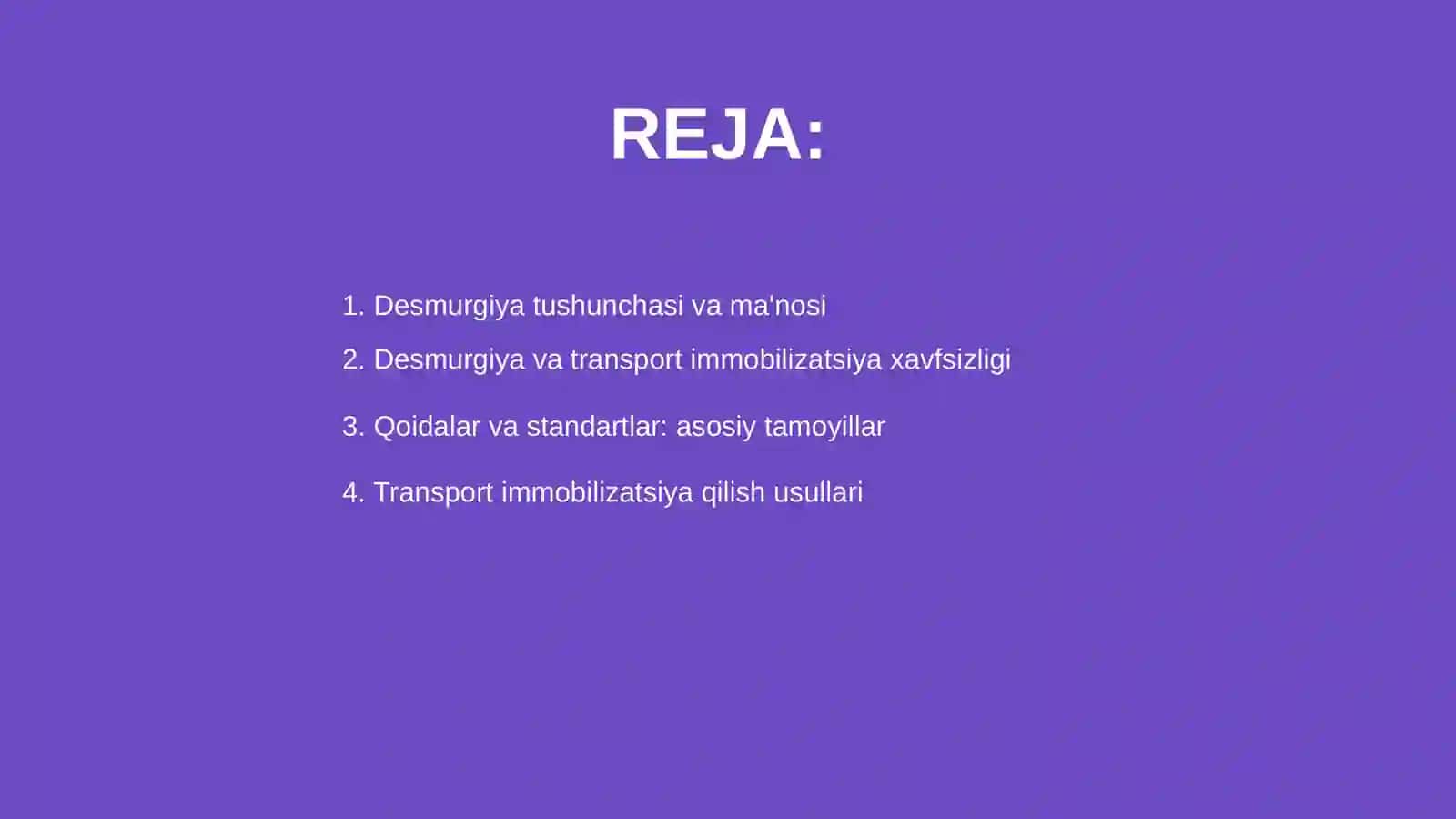 Desmurgiya va transport immobilizatsiya qoidalari 2