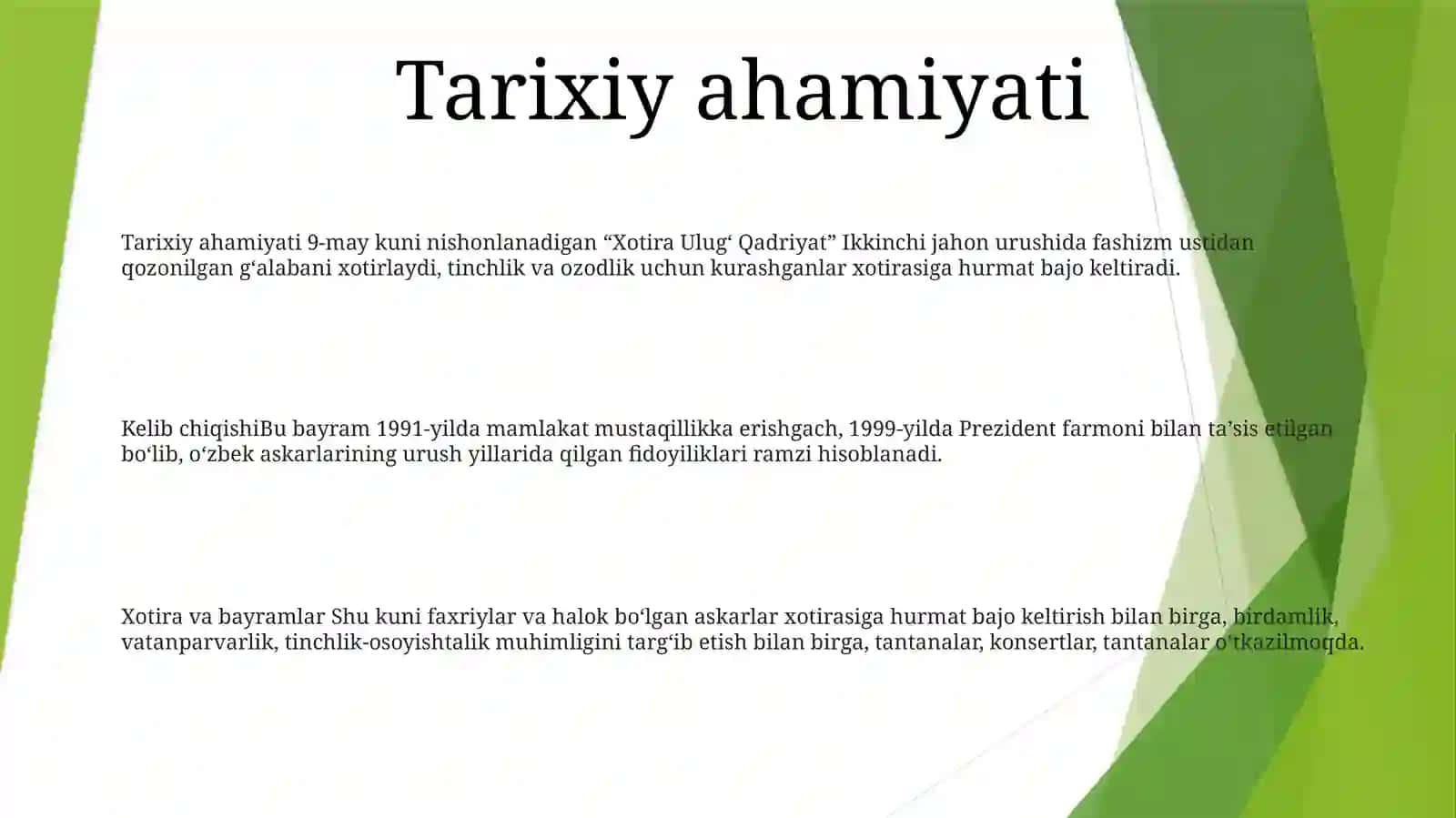 Xotira Ulug‘ Qadriyat (9 May Xotira Va QadrlashKuni) 2